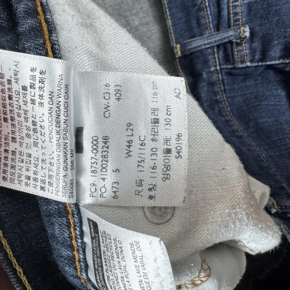 Levi’s 511 Big & Tall Men’s Denim Pants Dark Blue Jeans Size 46x29